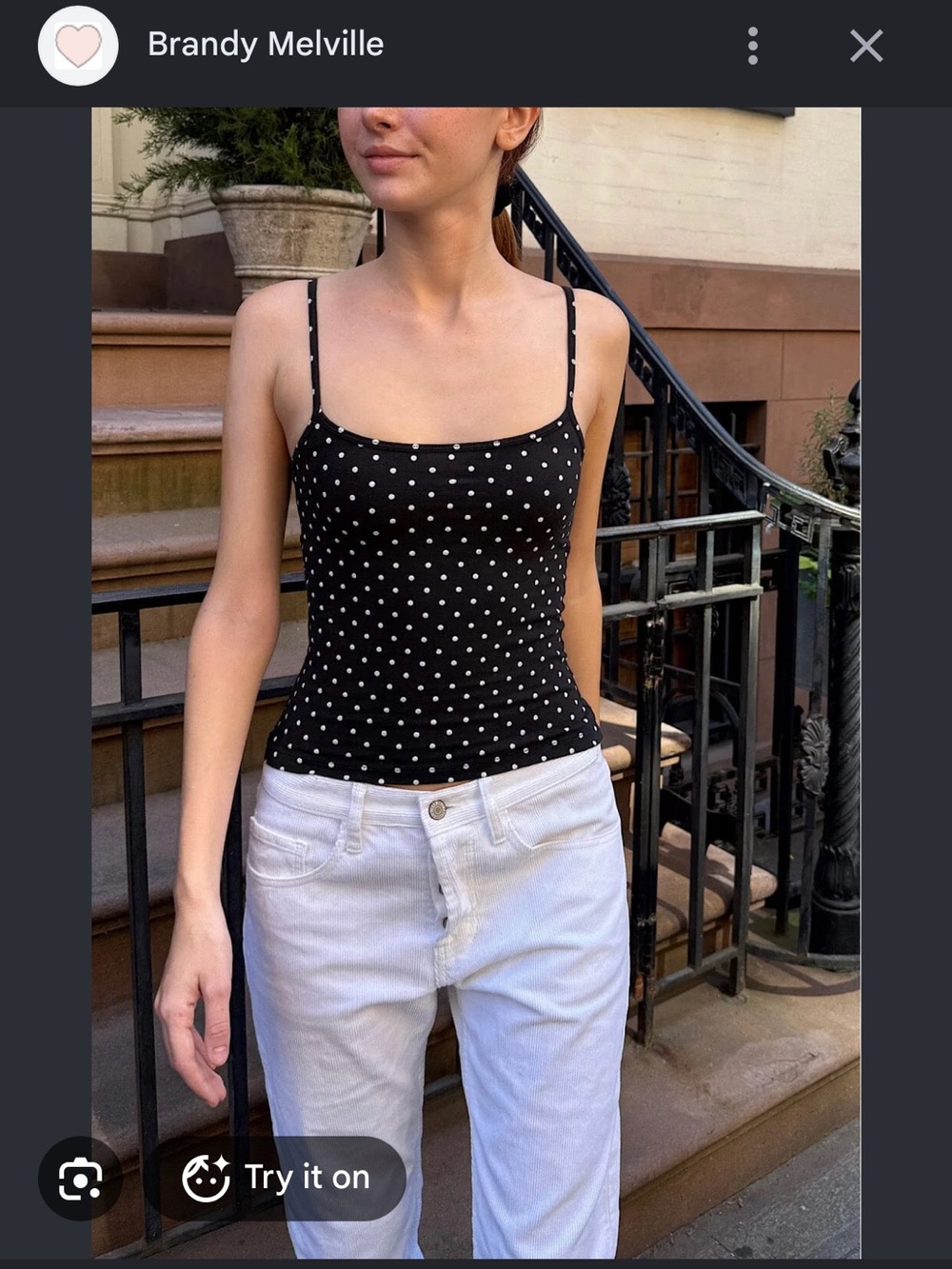 Black Polka Dot Brandy Tank Top